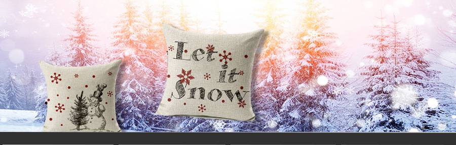 Let It Snow Xmas Style Cushion Cover Merry Christmas! Santa Claus Socks Balloon Home Decorative Pillows Cover Nordic Gifts Owls