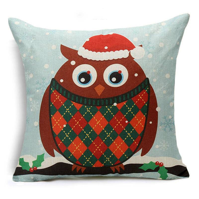 Let It Snow Xmas Style Cushion Cover Merry Christmas! Santa Claus Socks Balloon Home Decorative Pillows Cover Nordic Gifts Owls