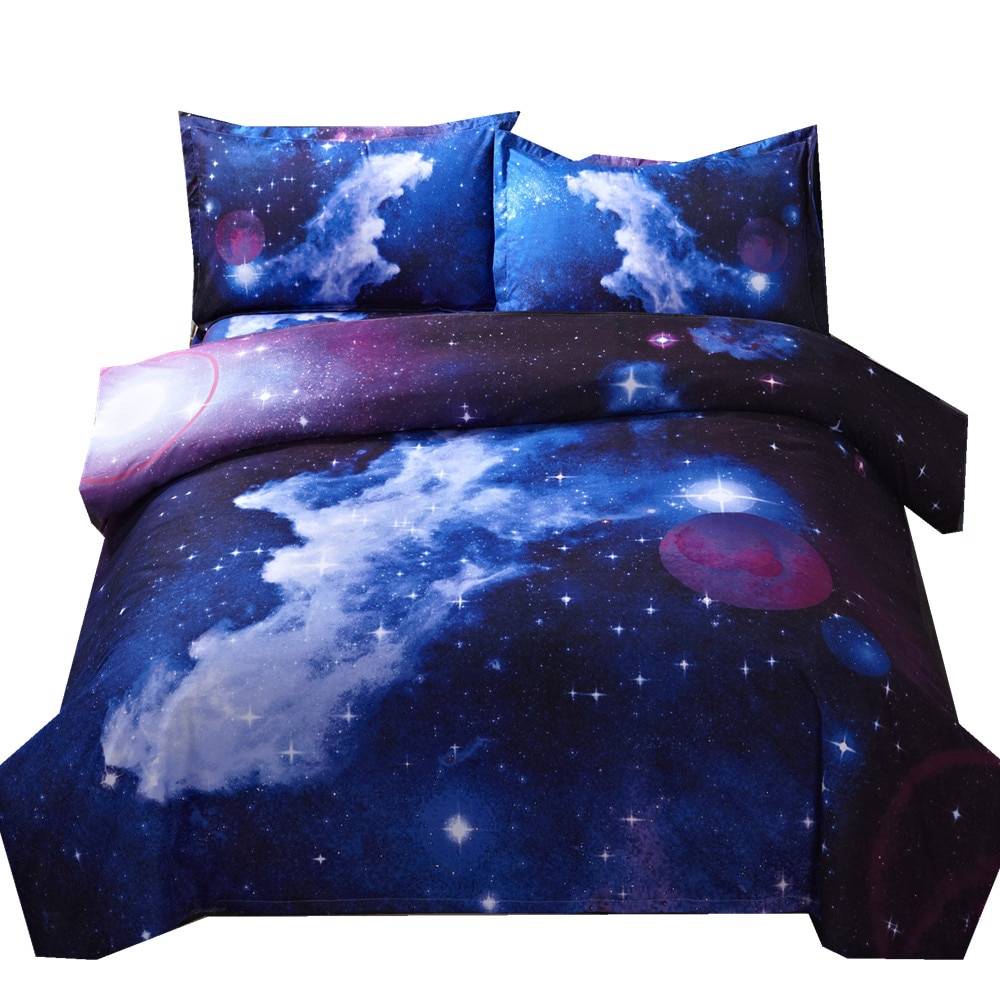 3d Galaxy Duvet Cover Set Single double Twin/Queen 2pcs/3pcs/4pcs bedding sets Universe Outer Space Themed Bed Linen