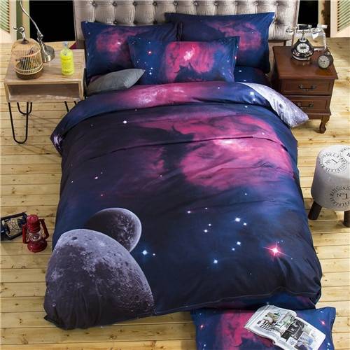 3d Galaxy Duvet Cover Set Single double Twin/Queen 2pcs/3pcs/4pcs bedding sets Universe Outer Space Themed Bed Linen