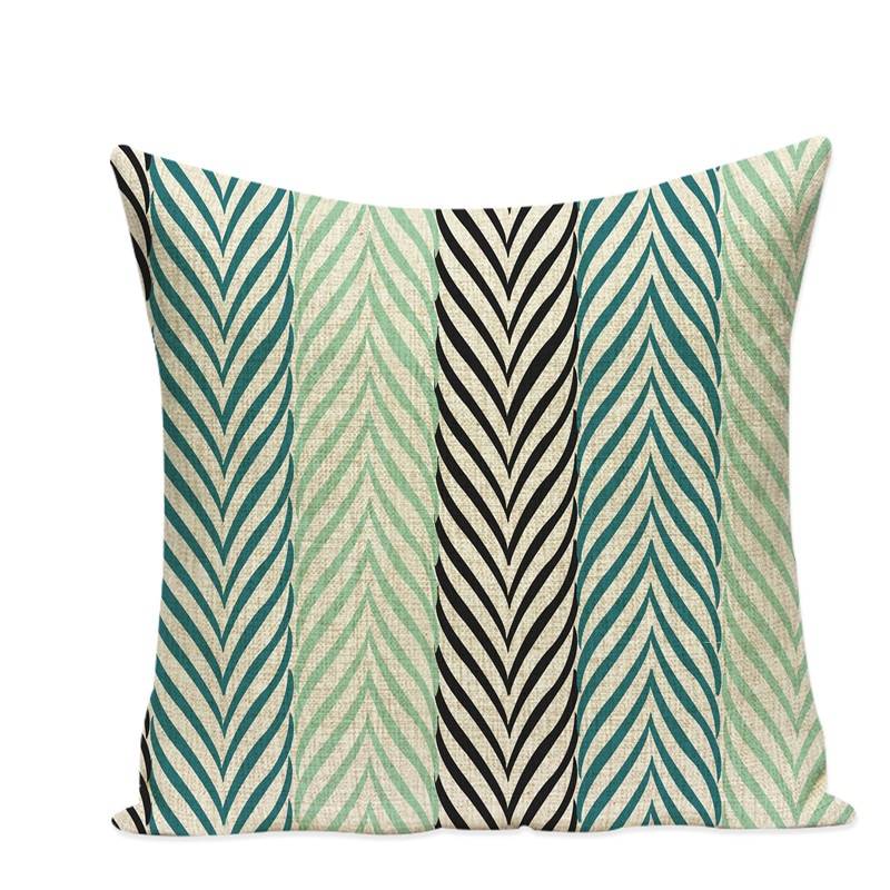 Morocco Decor Geometric Throw Pillow Cover Case Linen Cushion Cover For Sofa Home Decor Green Wave Custom Capa De Almofadas