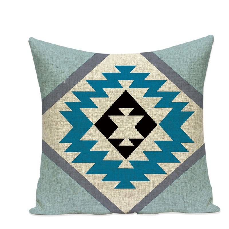 Morocco Decor Geometric Throw Pillow Cover Case Linen Cushion Cover For Sofa Home Decor Green Wave Custom Capa De Almofadas