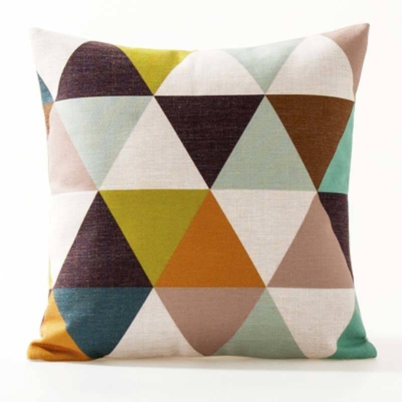 Deer Elk Bear Elephant Cushion Covers Nordic Geometric Arrows Rhombus Triangles Mountain Pillow Cover Linen Beige Pillow Case