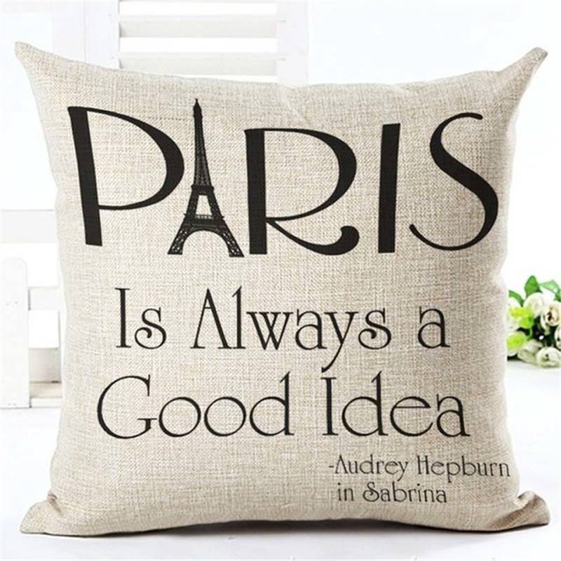 Letter Love Home Cushion covers Cotton linen Black White pillow cover Sofa bed Nordic decorative pillow case almofadas 45x45cm