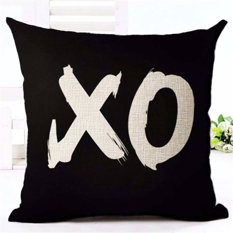 Letter Love Home Cushion covers Cotton linen Black White pillow cover Sofa bed Nordic decorative pillow case almofadas 45x45cm