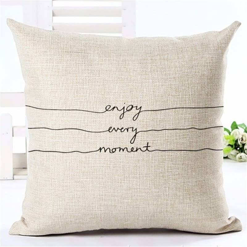 Letter Love Home Cushion covers Cotton linen Black White pillow cover Sofa bed Nordic decorative pillow case almofadas 45x45cm