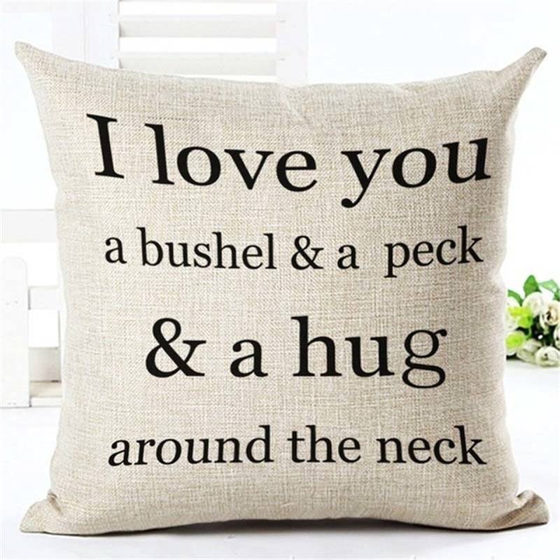 Letter Love Home Cushion covers Cotton linen Black White pillow cover Sofa bed Nordic decorative pillow case almofadas 45x45cm