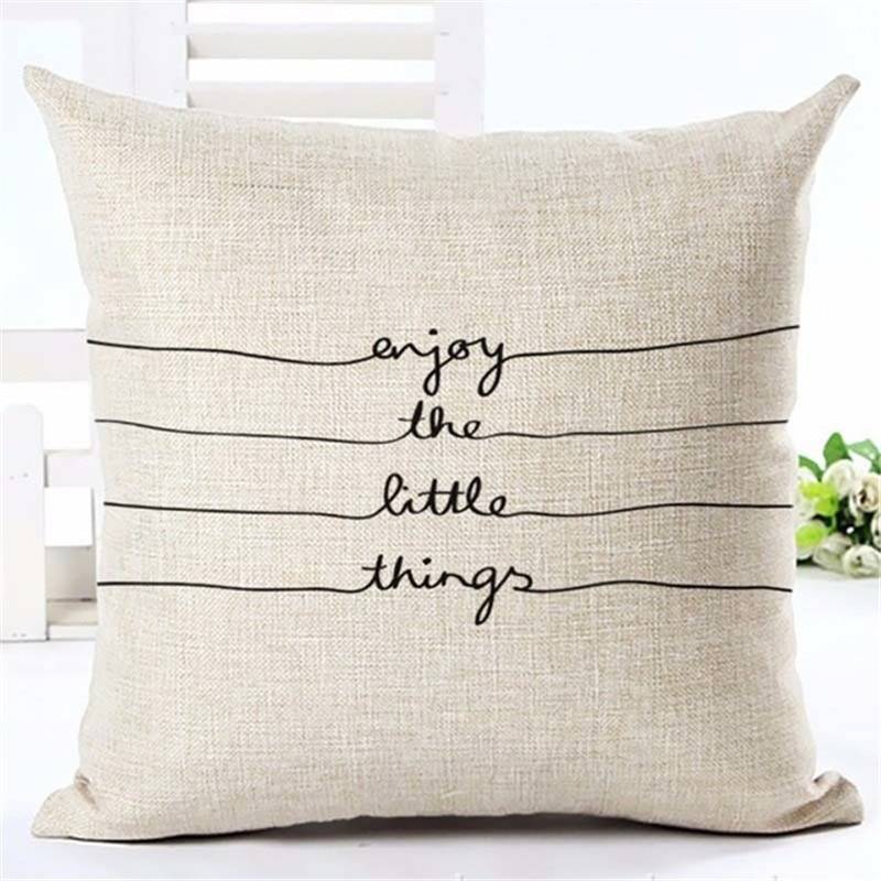 Letter Love Home Cushion covers Cotton linen Black White pillow cover Sofa bed Nordic decorative pillow case almofadas 45x45cm