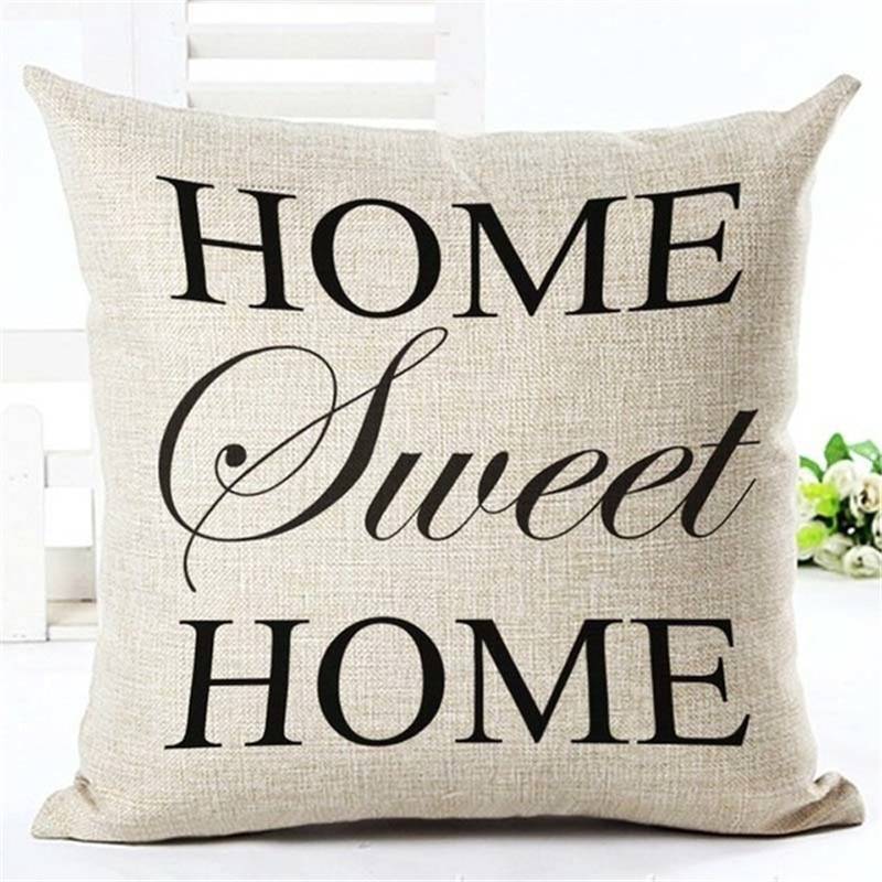 Letter Love Home Cushion covers Cotton linen Black White pillow cover Sofa bed Nordic decorative pillow case almofadas 45x45cm