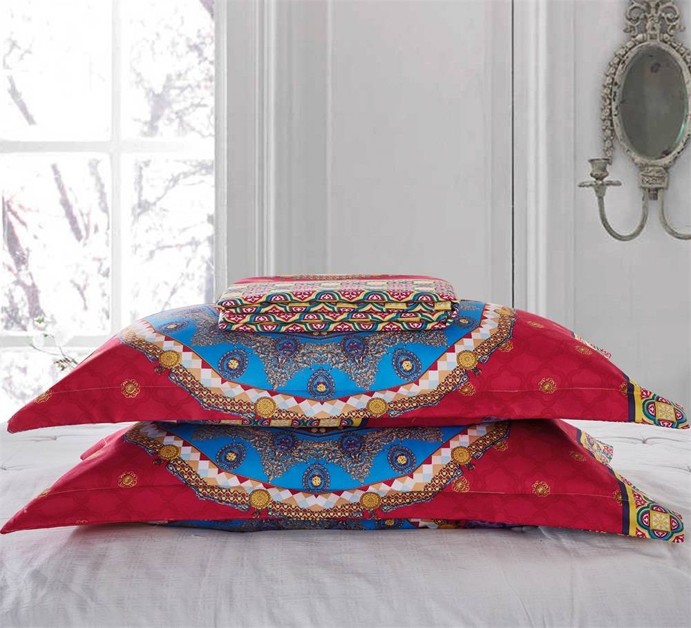 bohemian polyester queen size bedding set