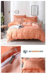 orange striped bedding set