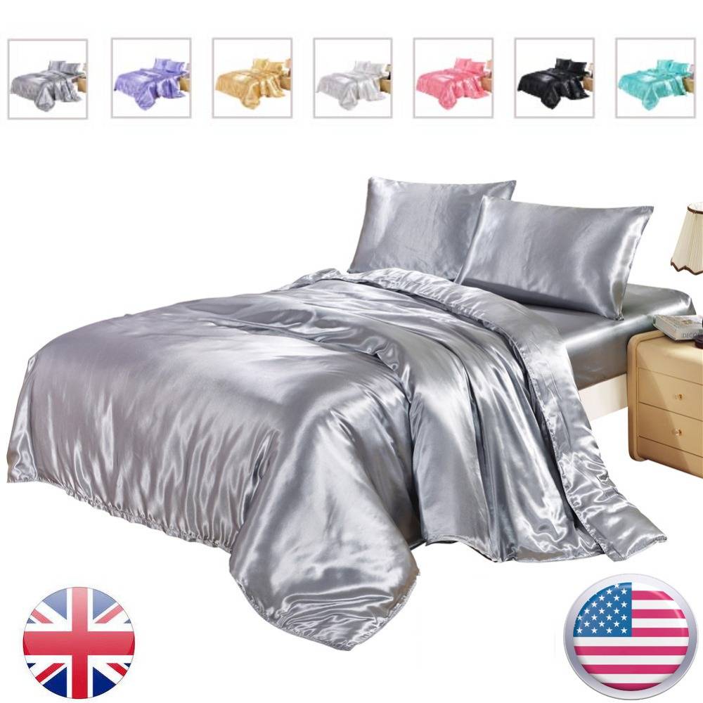 Satin Duvet Cover Luxury 3 pc Bedding Set (5 colors)