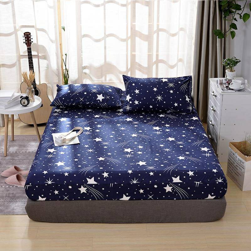 Contemporary Printed Waterproof Mattress Cover Fitted Bed Sheet