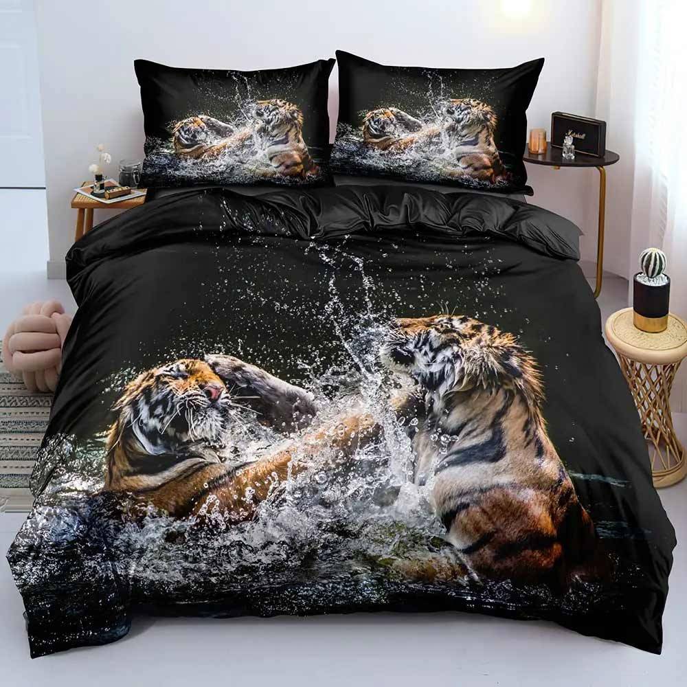Snow Tiger Pattern Cotton Bedding Set 3D Duvet Covers Duvet Covers
