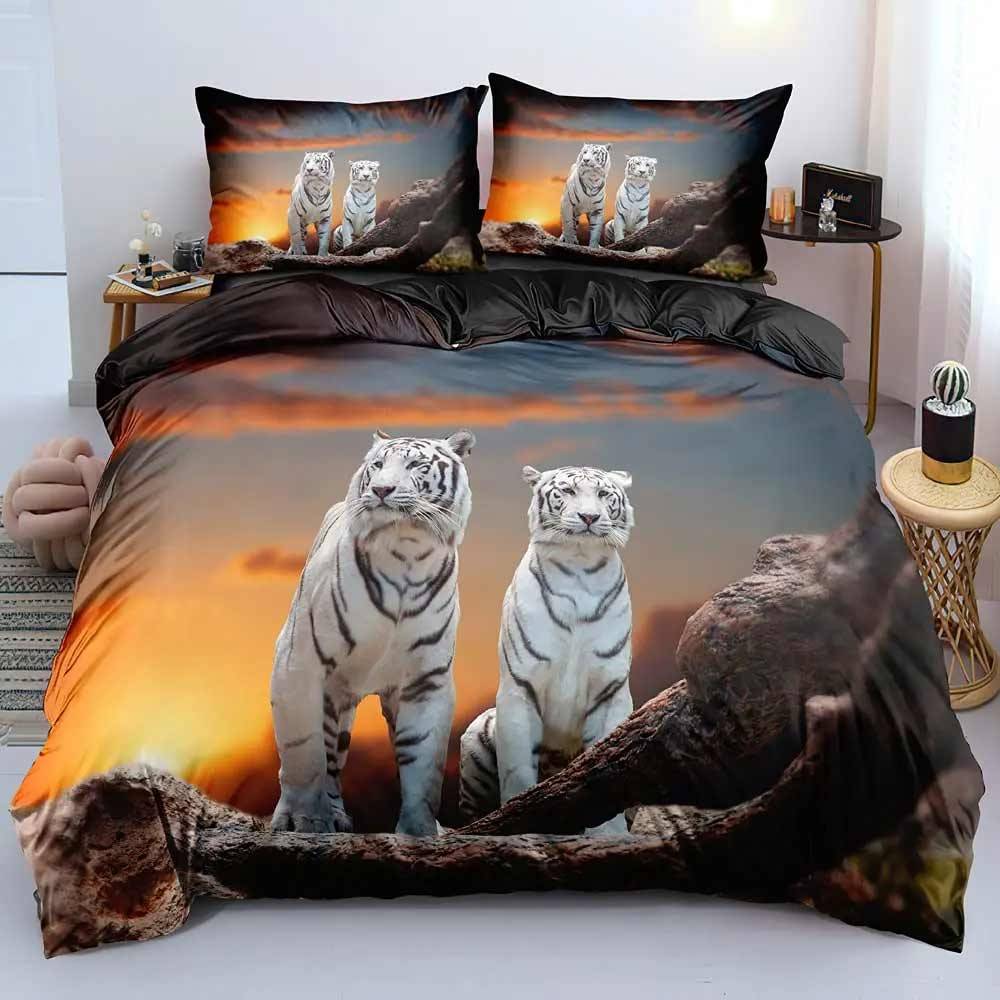 Snow Tiger Pattern Cotton Bedding Set 3D Duvet Covers Duvet Covers