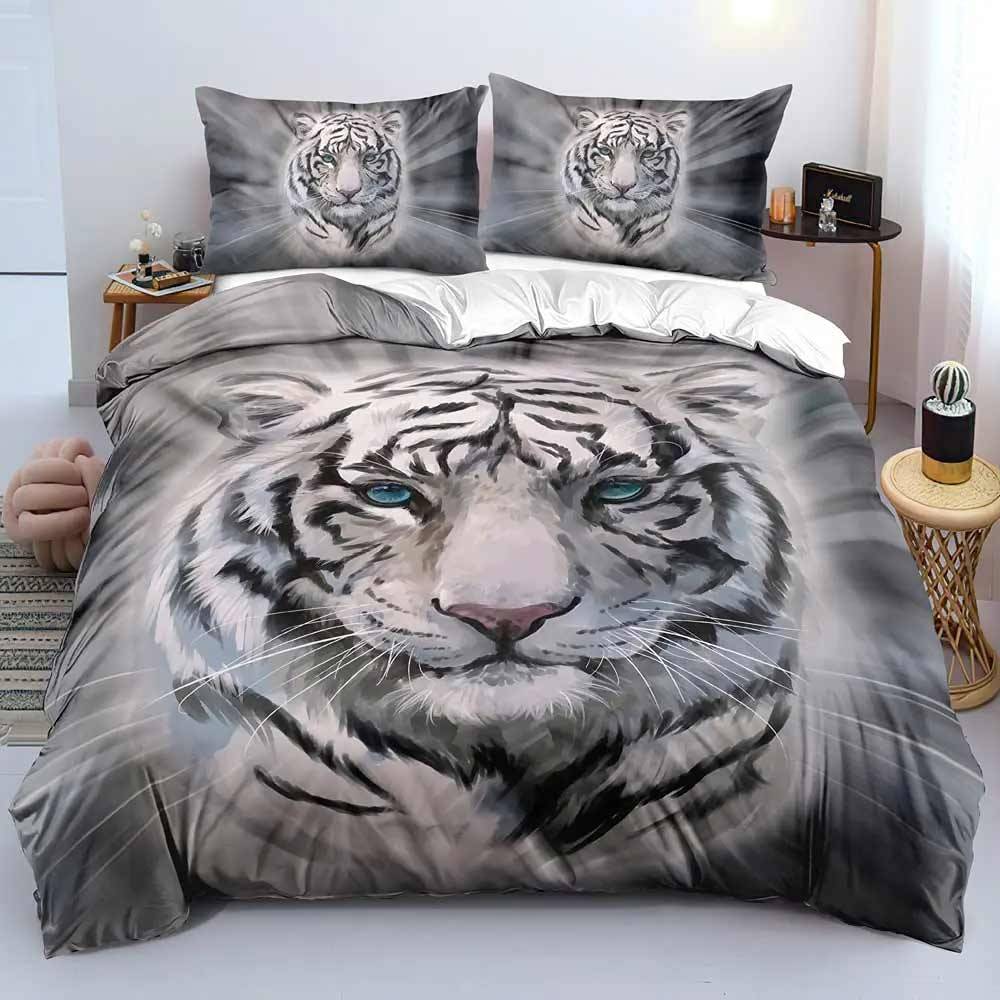 Snow Tiger Pattern Cotton Bedding Set 3D Duvet Covers Duvet Covers
