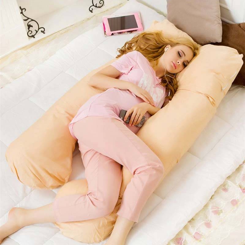 U Shaped Full Body Pillow With Pink Pillow Case