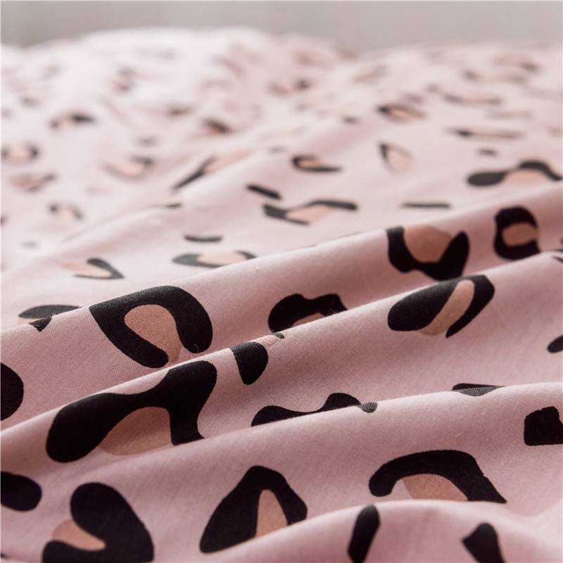 WUJIE 2Pcs/3Pcs Leopard Pattern 100% Cotton Bedding Set with Zipper Pillowcase Duvet Cover Set Single/Queen/King Home Textile