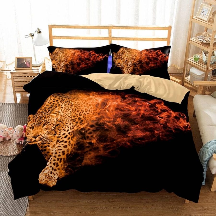 3D Bedding Set Leopard Print Duvet cover set