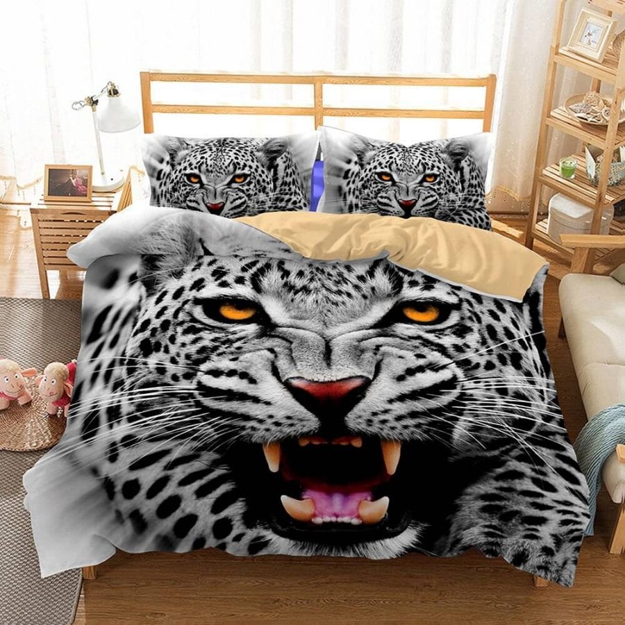 3D Bedding Set snow Leopard Print Duvet cover set Twin queen king bedclothes with pillowcases bed set home Textiles #2