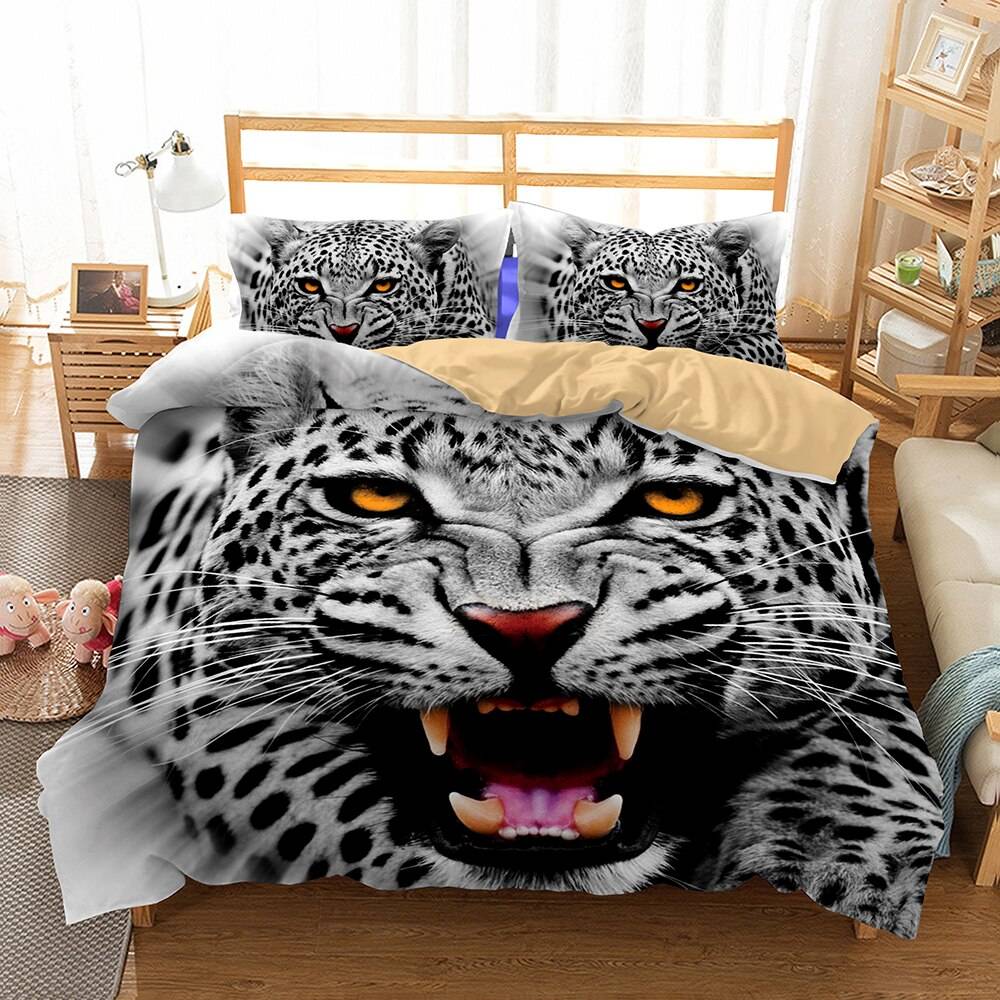 3D Snow Leopard Print Duvet cover set - Bedding Sets Collection