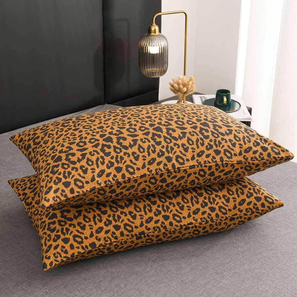3Pcs Leopard Pattern 100% Cotton Bedding Set Size : EU Single-135x200cm|US Queen-229x229cm|King-260x220cm|King-230x220cm|EU Double-200x200cm|US Twin-173x229cm|US King-264x229cm|EU King-220x240cm|Double-160x220cm|US Full-203x229cm 3Pcs Leopard Pattern 100% Cotton Bedding Set Animal Duvet Covers