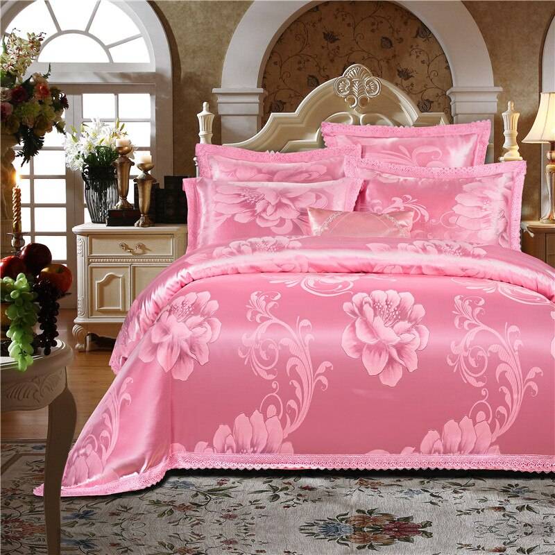 King Queen size White Red Bedding Set Luxury Wedding Bed set Jacquard Cotton Duvet Cover Bed set Bedlinen Bed cover nordico cama