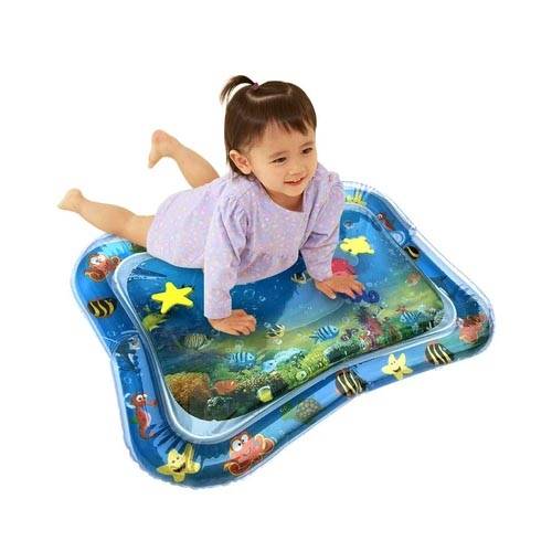 baby girl playing on aquarium mat