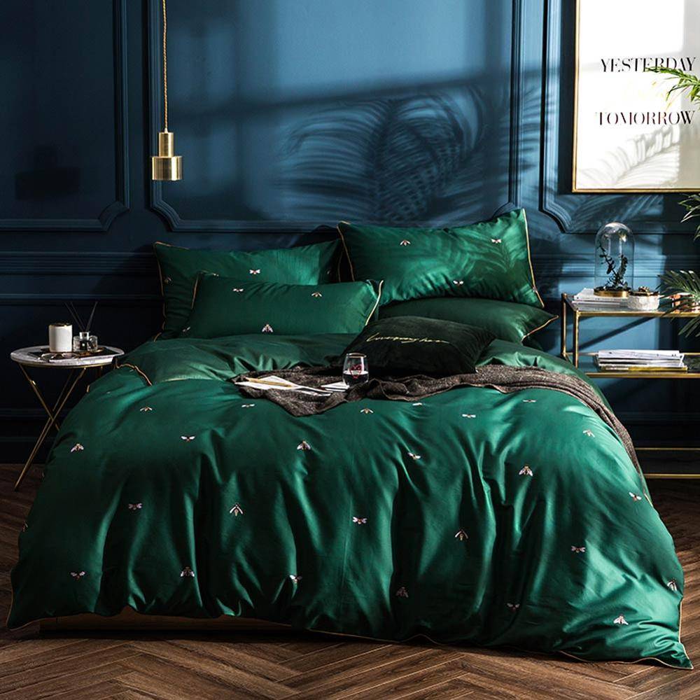 Emerald Green Forest Duvet Cover - Premium Egyptian Cotton