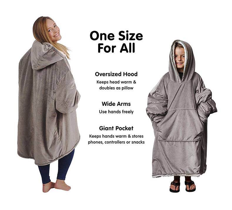 Oversized Hoodie Front Pocket Blanket for Adults and Children
