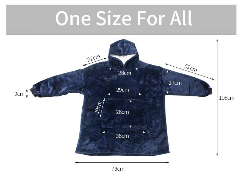 One-Size fits all – Hoodie Front Pocket Blanket for Adults and Children