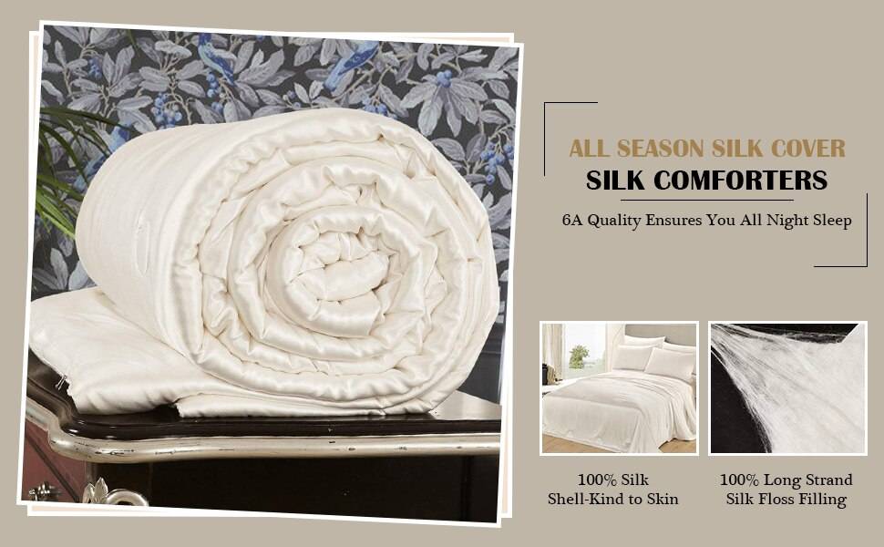 Lily Silk Comforter All Season Natural Pure Silk Duvet