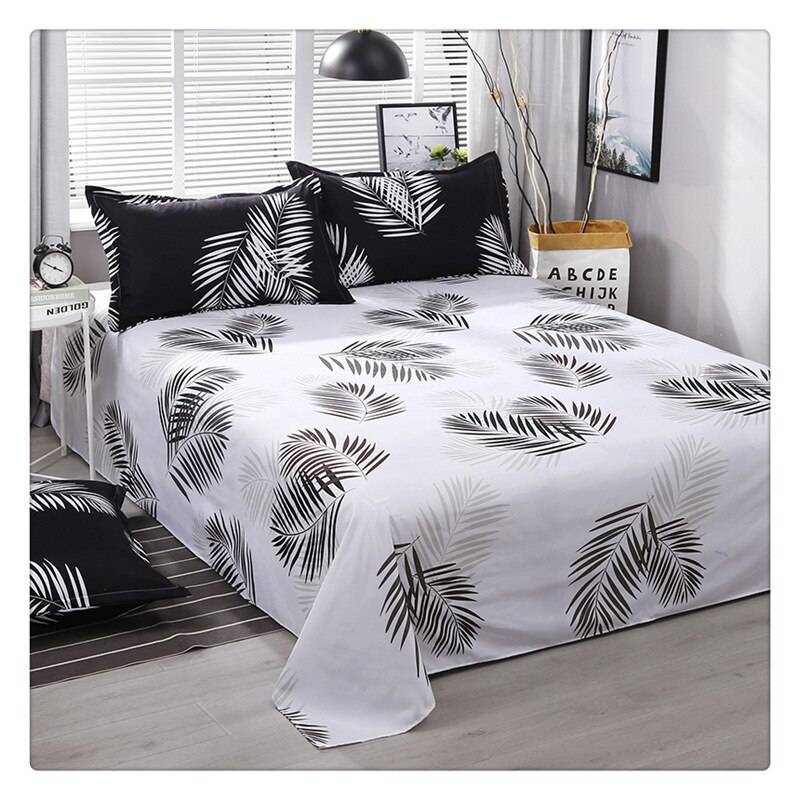 Nordic Black and White Palm Tree Bedding Set