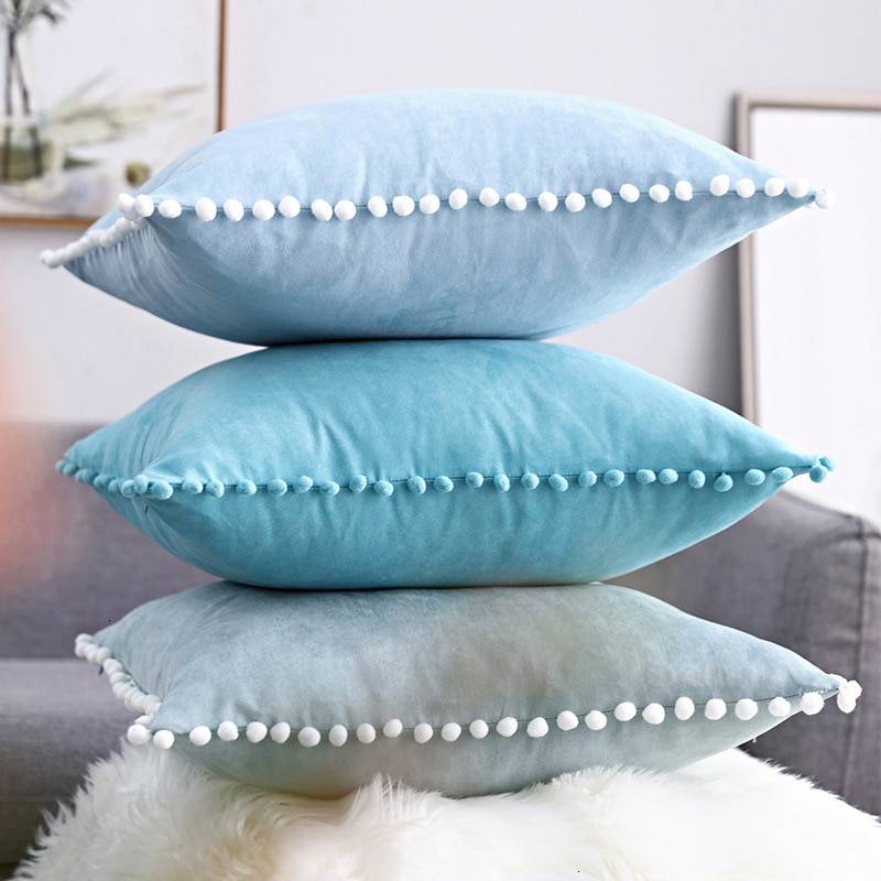 Pom Pom Decorative Lace Cushion Cover