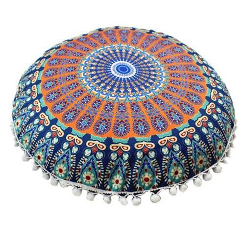 Decorative Round Boho Pillow Case Mandala Cushion