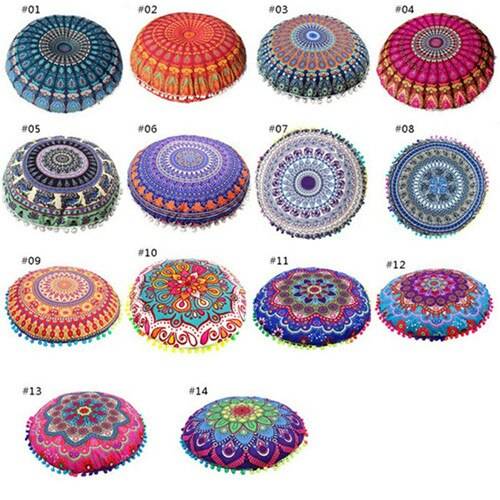 Decorative Round Boho Pillow Case Mandala Cushion