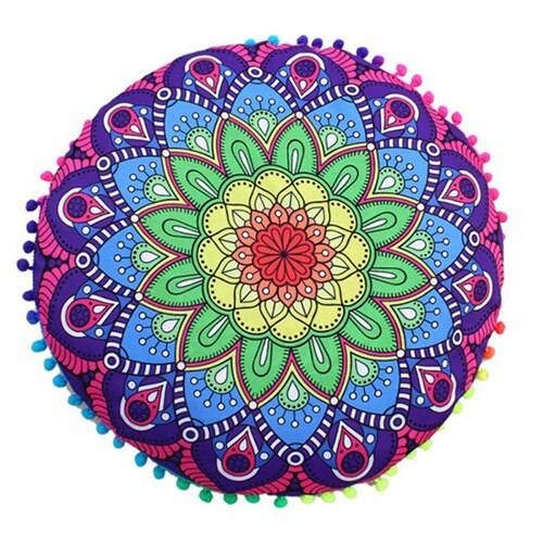 Decorative Round Boho Pillow Case Mandala Cushion