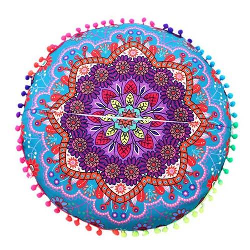 Decorative Round Boho Pillow Case Mandala Cushion