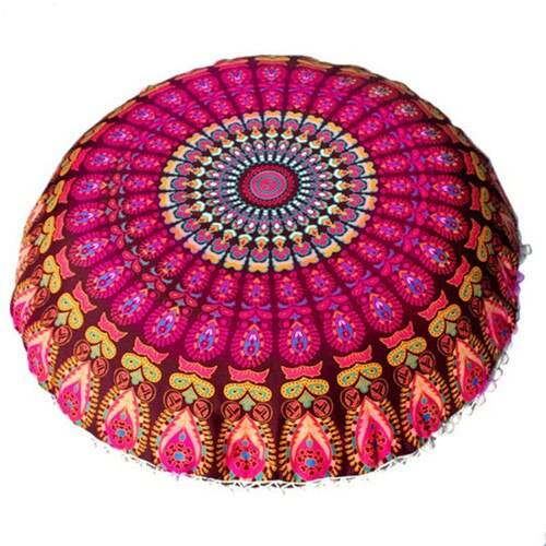 Decorative Round Boho Pillow Case Mandala Cushion