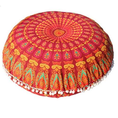 Decorative Round Boho Pillow Case Mandala Cushion