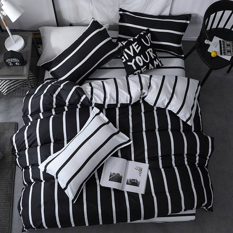 Black and white on sale striped comforter