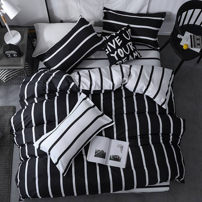 Black and White Striped Duvet Cover