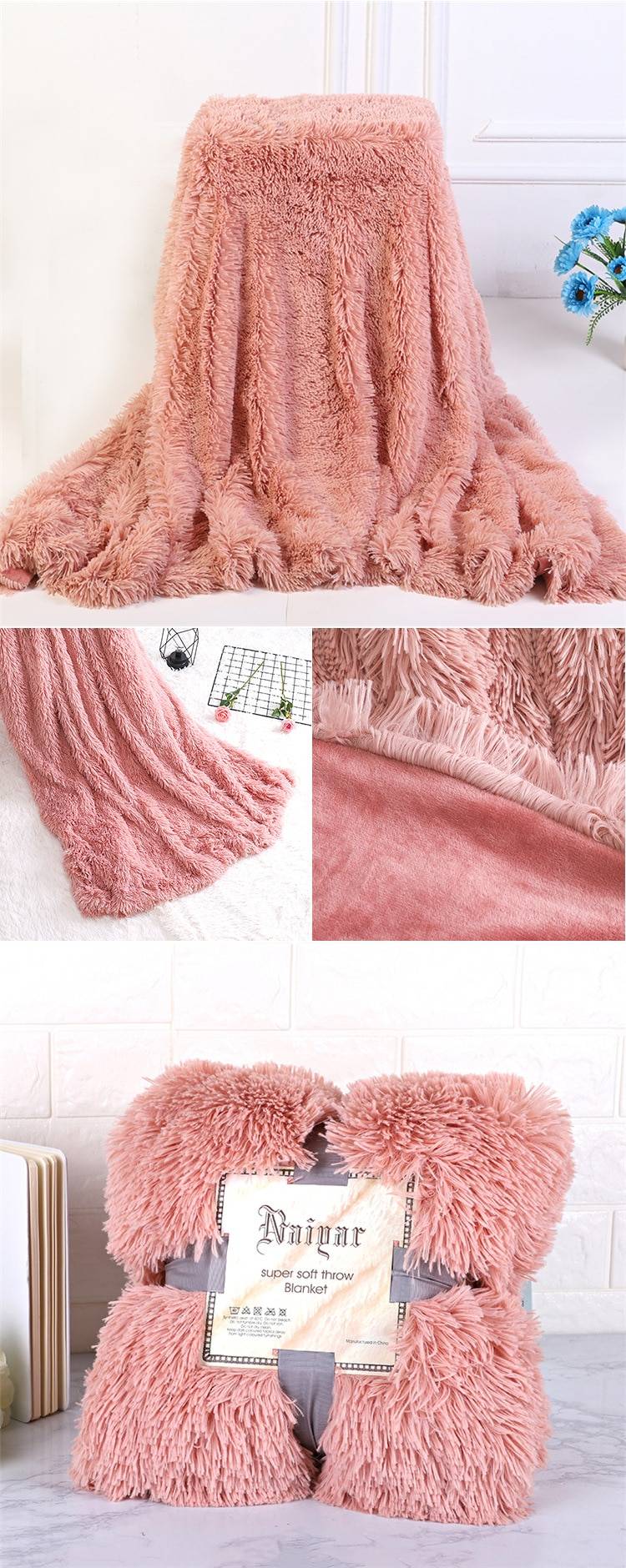 Soft Fluffy Throw Blanket for Bed