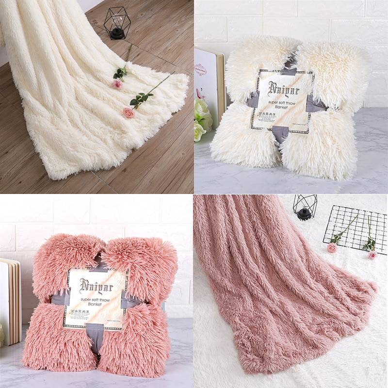 Soft Fluffy Throw Blanket for Bed