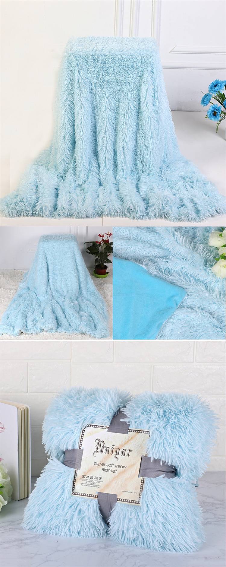 Soft Fluffy Throw Blanket for Bed