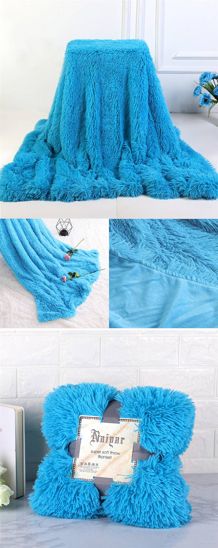 Soft Fluffy Throw Blanket for Bed