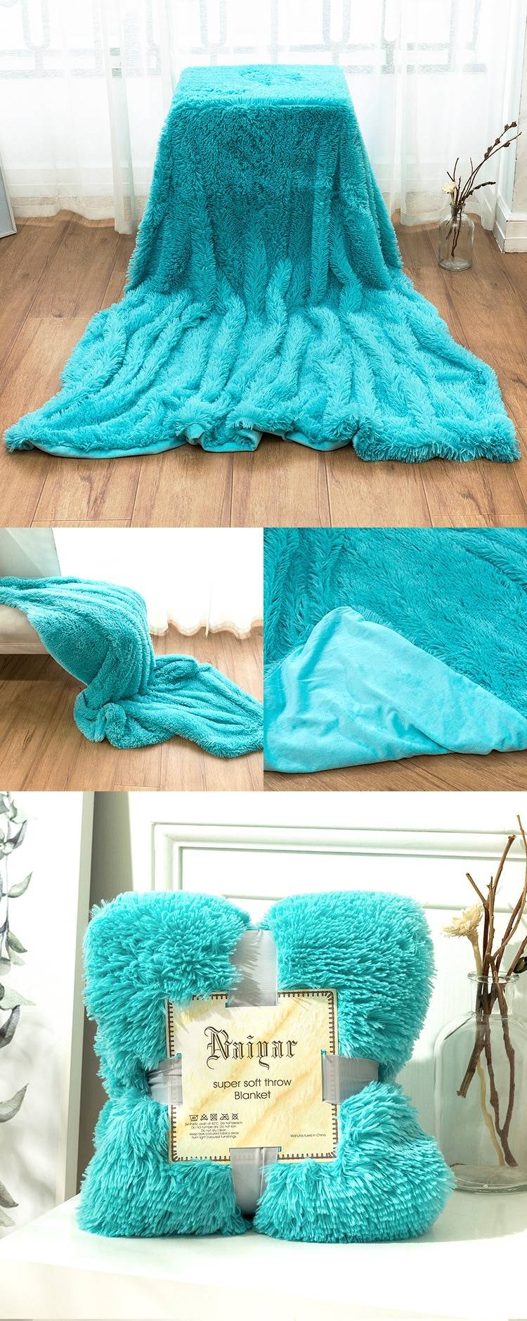 Soft Fluffy Throw Blanket for Bed