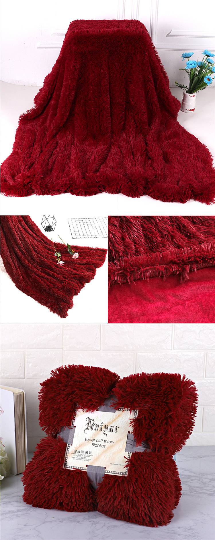 Soft Fluffy Throw Blanket for Bed