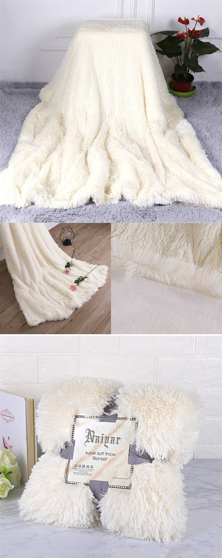 Soft Fluffy Throw Blanket for Bed