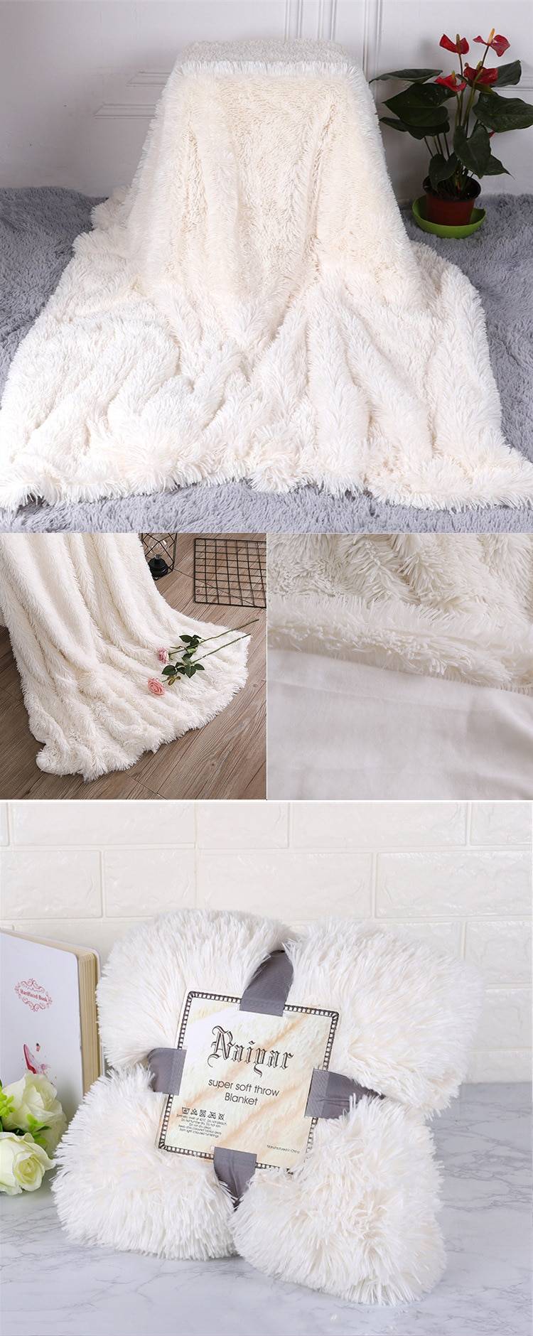 Soft Fluffy Throw Blanket for Bed